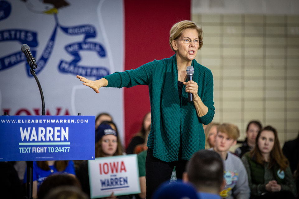 Elizabeth Warren at Iowa-Caucus 2020